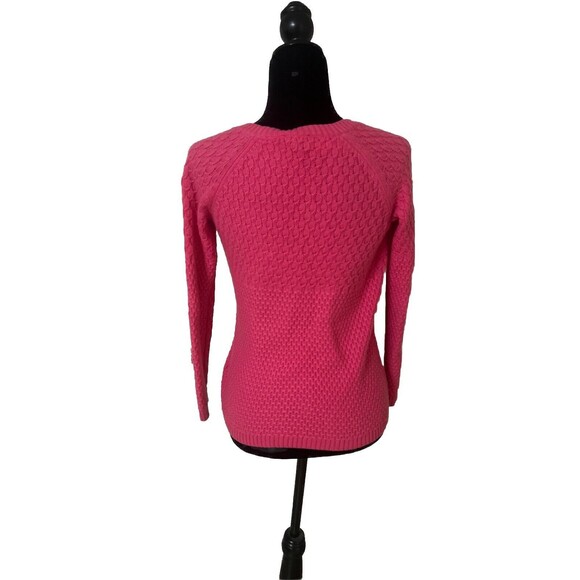 Talbots Small-P Pink sweater Crewneck Excellent Wool Blend.Super Soft. Waffle - Picture 2 of 4